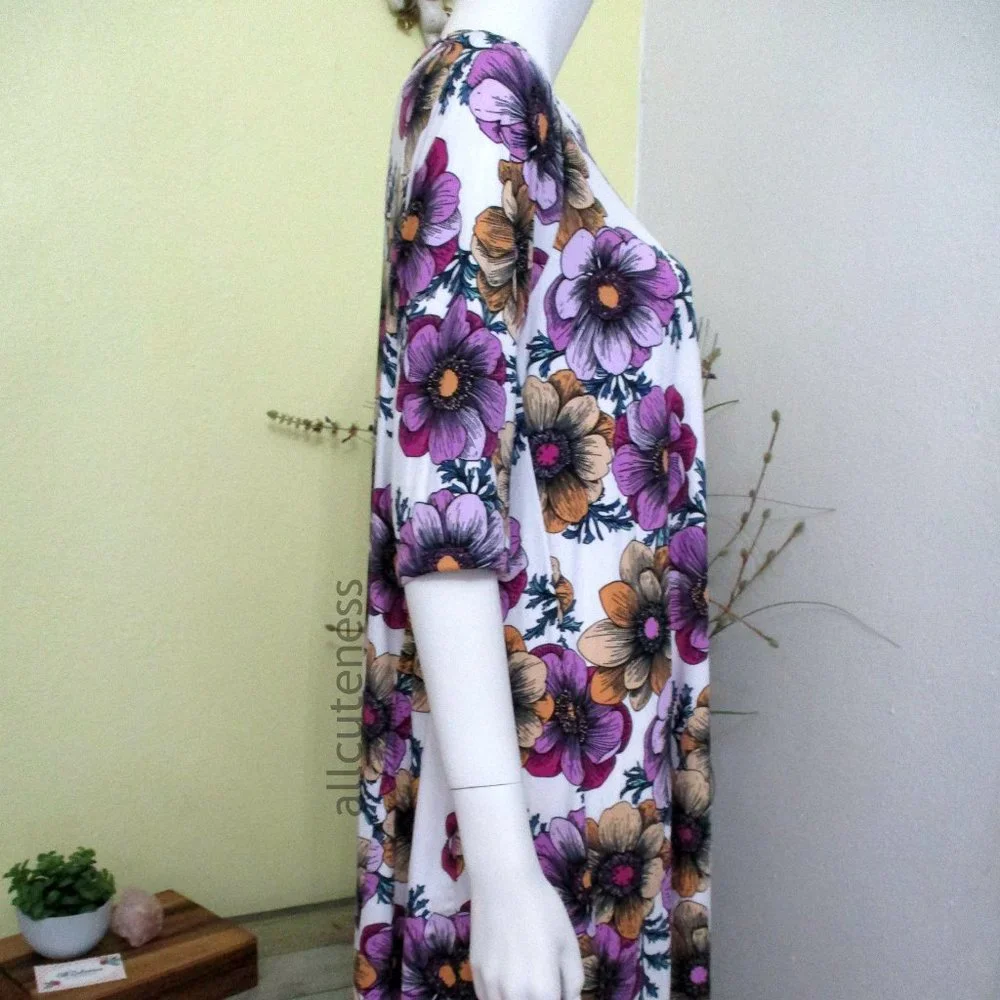 Plus Size Floral Dress Size 2XL Casual Loungewear